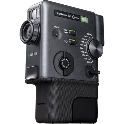 Hybrid instant camera Instax Mini Evo for videos, stills, and smartphone printing.