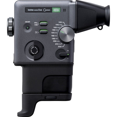 Hybrid instant camera Instax Mini Evo for videos, stills, and smartphone printing.