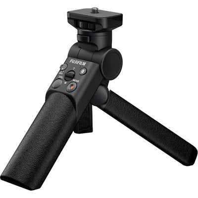 Fujifilm TG-BT1 tripod grip with Bluetooth remote, flexible tilt, weather resistant design, and integrated tripod legs for stable low-angle and selfie shots"