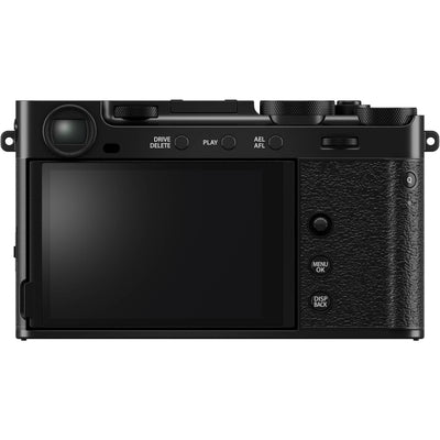 Fujifilm X-E5 black mirrorless camera with 40.2MP APS-C X-Trans CMOS 5 HR sensor, 7-stop in-body image stabilization, advanced autofocus, and 6.2K video recording capability