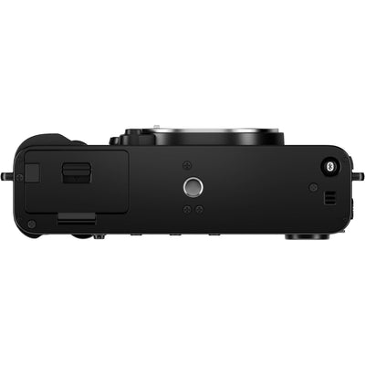 Fujifilm X-E5 black mirrorless camera with 40.2MP APS-C X-Trans CMOS 5 HR sensor, 7-stop in-body image stabilization, advanced autofocus, and 6.2K video recording capability