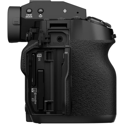 Fujifilm X-H2S right side view CFexpress SD card slots