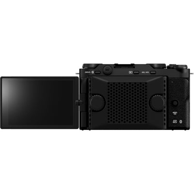 Fujifilm X-M5 black mirrorless camera with 26.1MP APS-C X-Trans CMOS 4 sensor, X-Processor 5 engine, 3-inch fully articulated touchscreen, 6.2K video recording, and 8fps continuous shooting