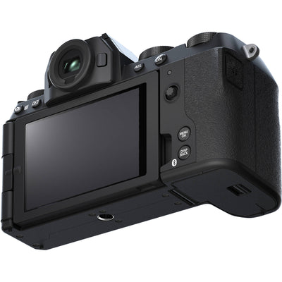 Fujifilm X-S20 black mirrorless camera with XF 16-50mm f/2.8-4.8 R LM WR lens, 26.1MP APS-C X-Trans CMOS 4 sensor, 5-axis in-body image stabilization, 2.36m-dot OLED EVF, and 6.2K video recording