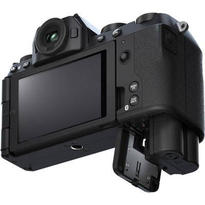 Fujifilm X-S20 black mirrorless camera with XF 16-50mm f/2.8-4.8 R LM WR lens, 26.1MP APS-C X-Trans CMOS 4 sensor, 5-axis in-body image stabilization, 2.36m-dot OLED EVF, and 6.2K video recording