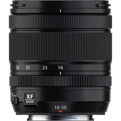 Fujifilm X-S20 black mirrorless camera with XF 16-50mm f/2.8-4.8 R LM WR lens, 26.1MP APS-C X-Trans CMOS 4 sensor, 5-axis in-body image stabilization, 2.36m-dot OLED EVF, and 6.2K video recording