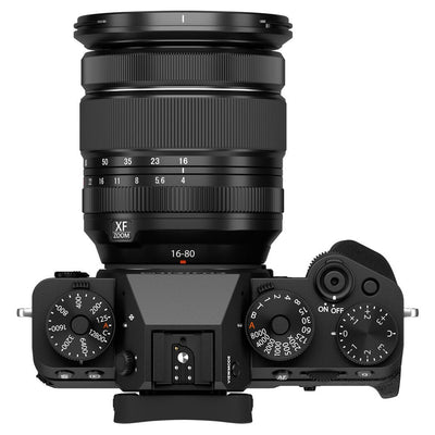 Fujifilm X-T5 Mirrorless Camera with 16-80mm Lens – black APS-C camera kit featuring a 40MP sensor, in-body stabilisation, and versatile zoom lens for stills and video.