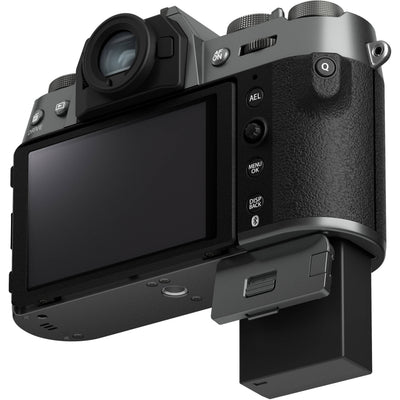 Fujifilm X-T50 charcoal grey mirrorless camera with 40.2MP APS-C X-Trans CMOS 5 HR sensor, 7-stop in-body image stabilization, hybrid autofocus, 3-inch tilting touchscreen, 2.36M-dot OLED EVF, and 6K video recording