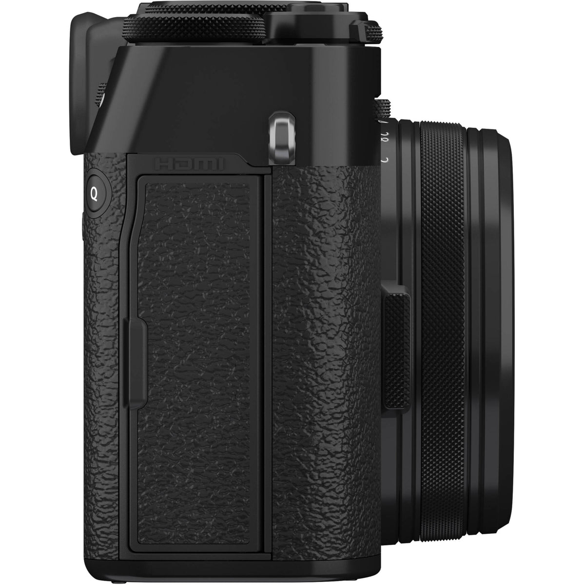 Fujifilm X100VI black compact digital camera featuring 40.2MP APS-C X-Trans CMOS 5 HR sensor and a 23mm f/2 fixed lens.
