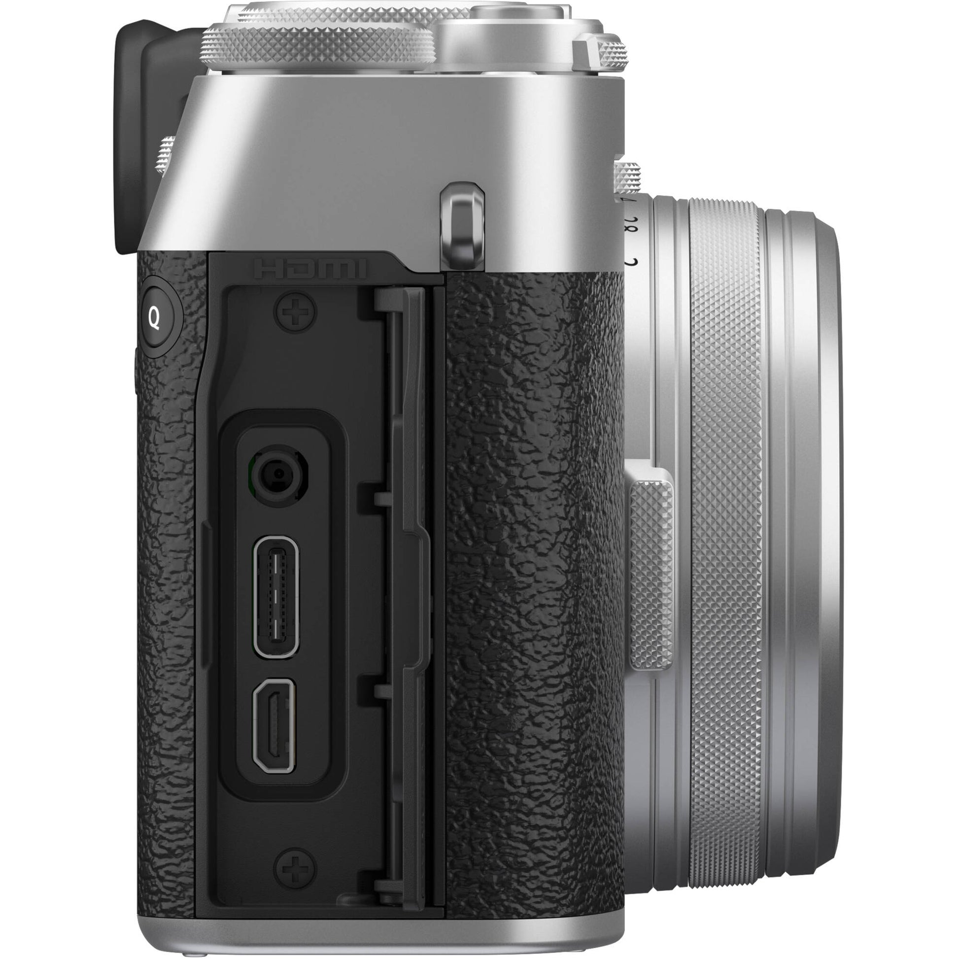 Fujifilm X100VI silver compact digital camera featuring 40.2MP APS-C X-Trans CMOS 5 HR sensor and a 23mm f/2 fixed lens.
