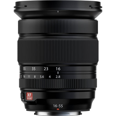 Fujifilm XF 16-55mm f/2.8 R LM WR II professional standard zoom lens with fast autofocus and weather sealing for X-Series cameras.
