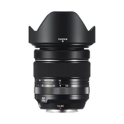 FUJIFILM XF 16-80mm f/4 R OIS WR lens with weather sealing, constant f/4 aperture, and optical image stabilisation.