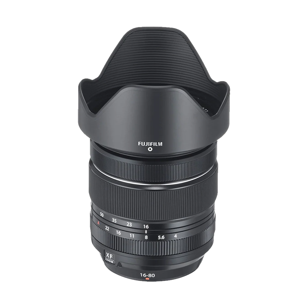 FUJIFILM XF 16-80mm f/4 R OIS WR lens with weather sealing, constant f/4 aperture, and optical image stabilisation.
