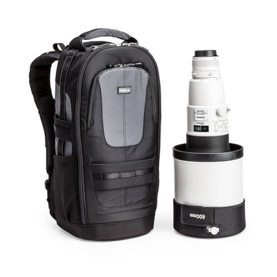 Think Tank Glass Limo backpack — black, sleek roller bag with hard-front panel, camera compartment, and trolley strap
