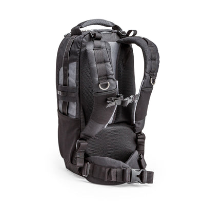 Think Tank Glass Limo backpack — black, sleek roller bag with hard-front panel, camera compartment, and trolley strap