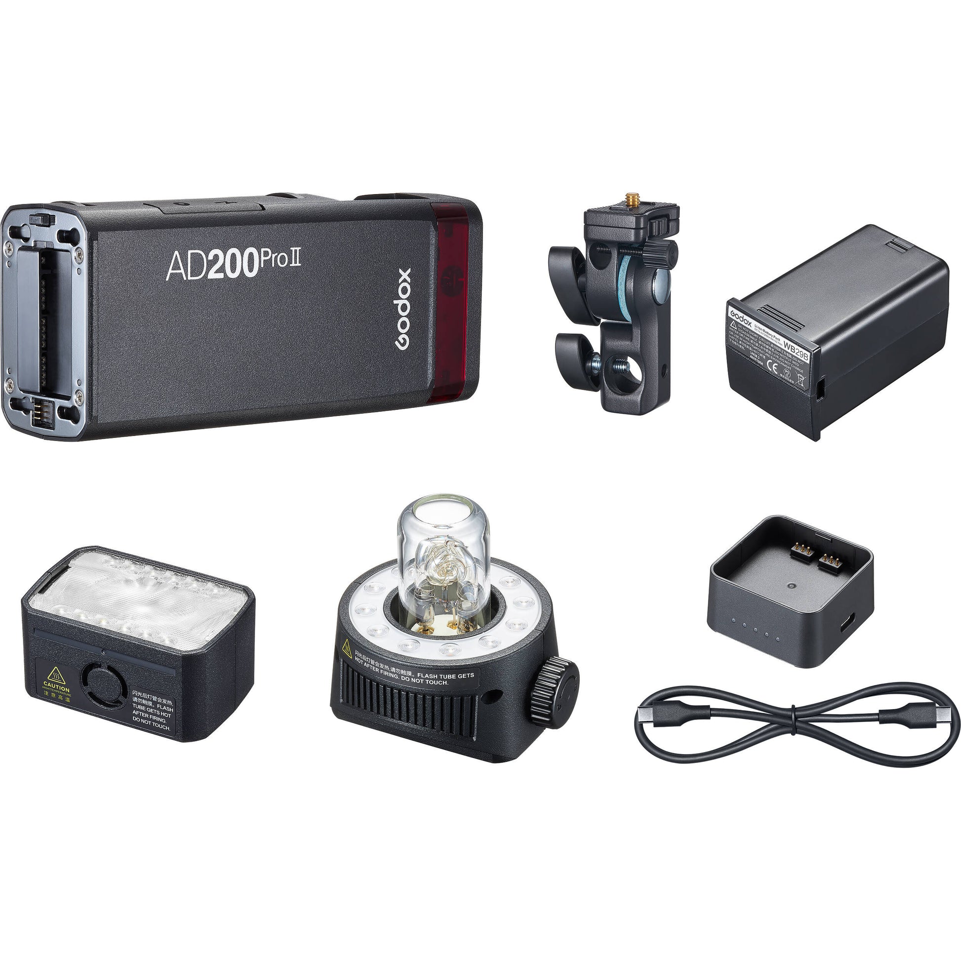 Godox AD200Pro II 200Ws TTL Pocket Flash compatible with Canon, Sony, and Nikon.