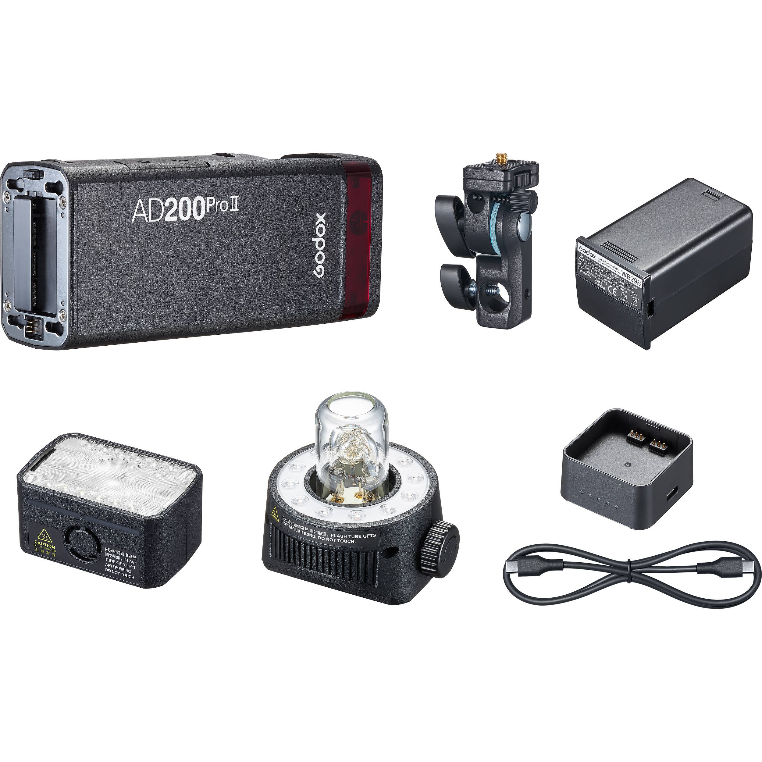 Godox AD200Pro II 200Ws TTL Pocket Flash compatible with Canon, Sony, and Nikon.