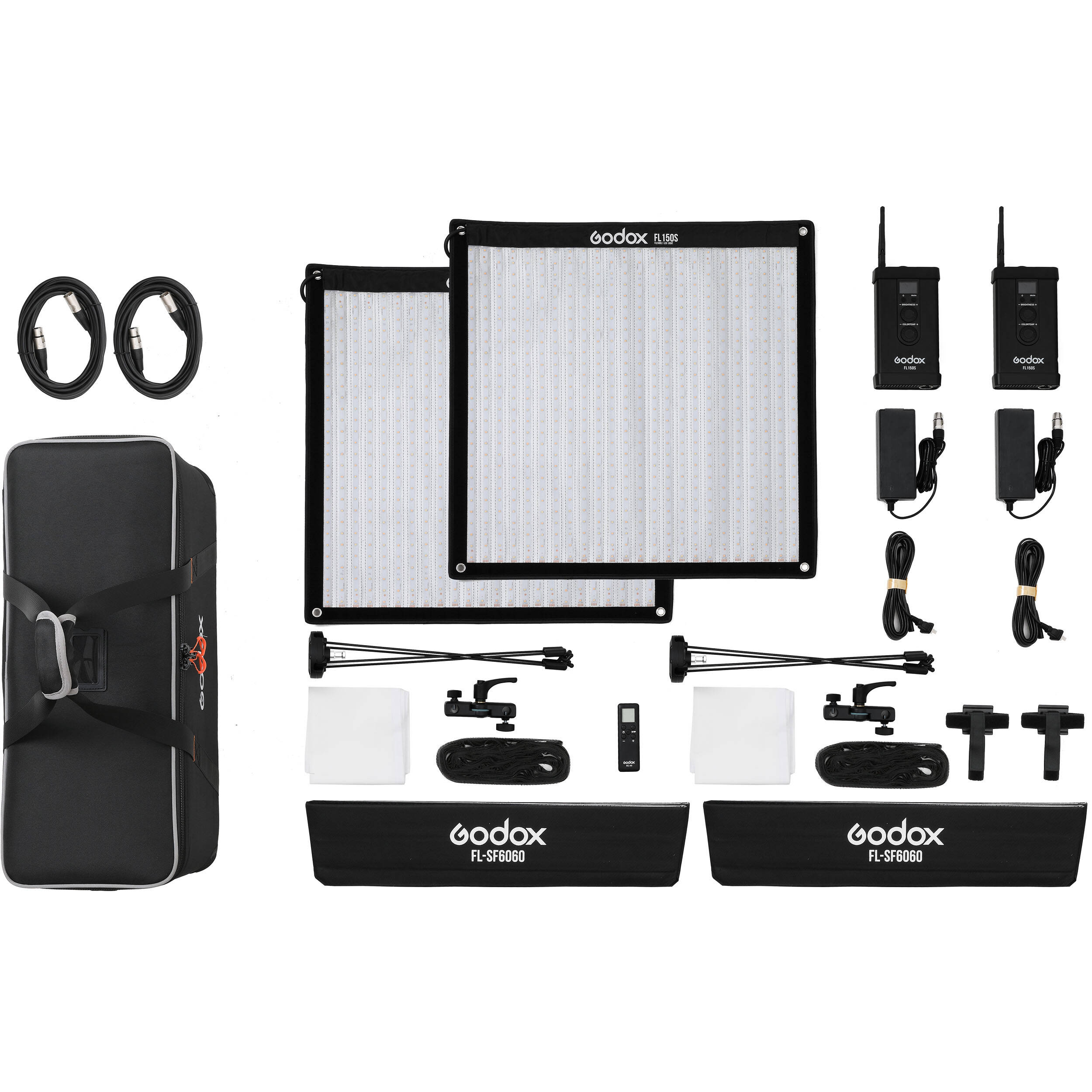 Godox FL150S Flexible LED 2-Light Kit with softboxes and grids
