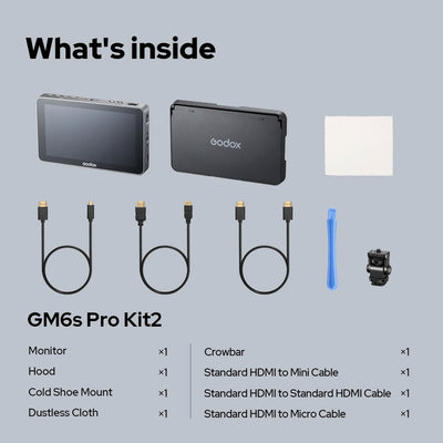 Godox GM6S Pro 14cm 5.5 inch Full HD 2000 nit camera field monitor