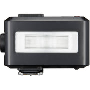 Godox iT30 Pro with built-in diffuser flipped out and the designed quick-release hot shoe locking mechanism.

