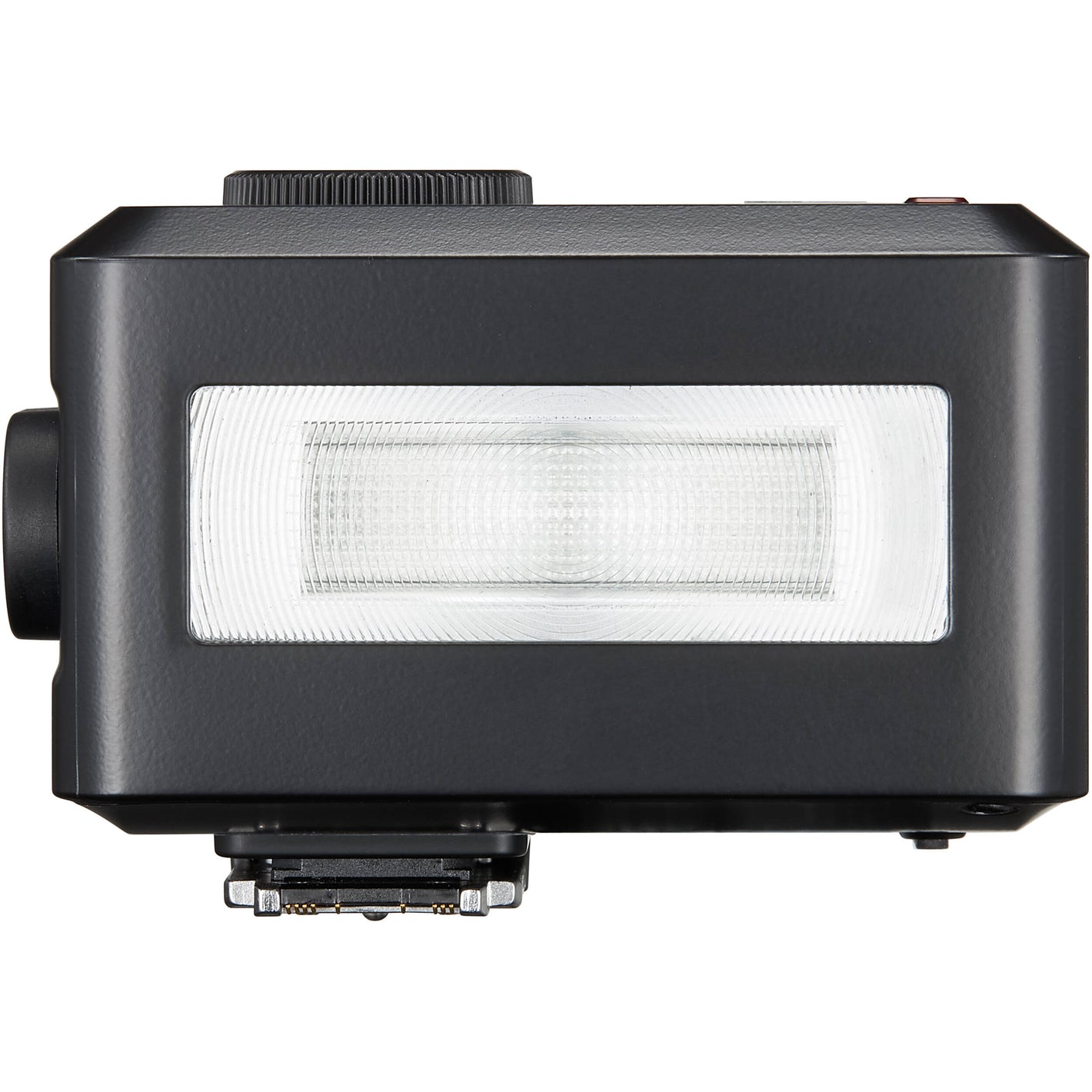 Godox iT30 Pro with built-in diffuser flipped out and the designed quick-release hot shoe locking mechanism.
