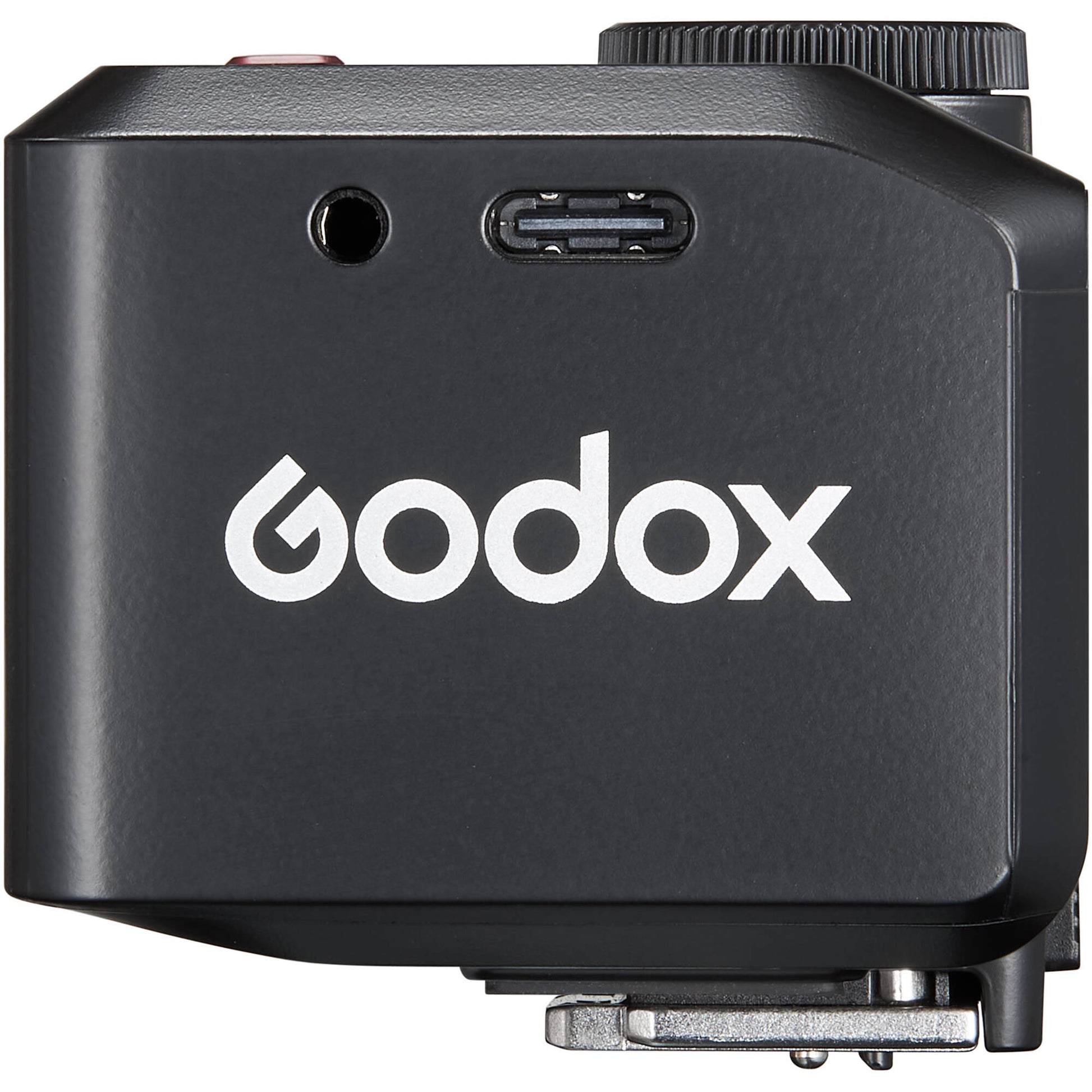 Godox iT30 Pro with built-in diffuser flipped out and the designed quick-release hot shoe locking mechanism.
