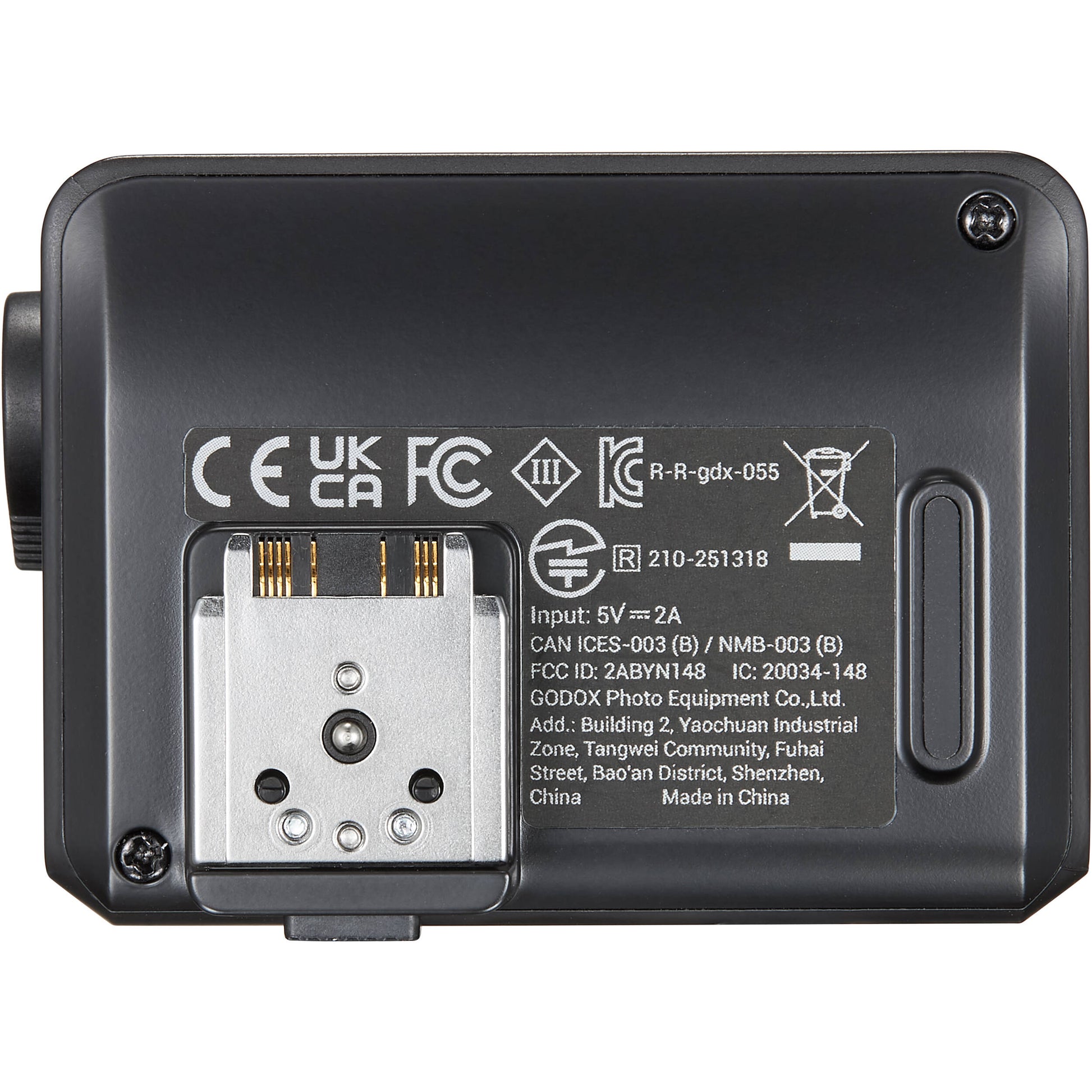 Godox iT30 Pro with built-in diffuser flipped out and the designed quick-release hot shoe locking mechanism.
