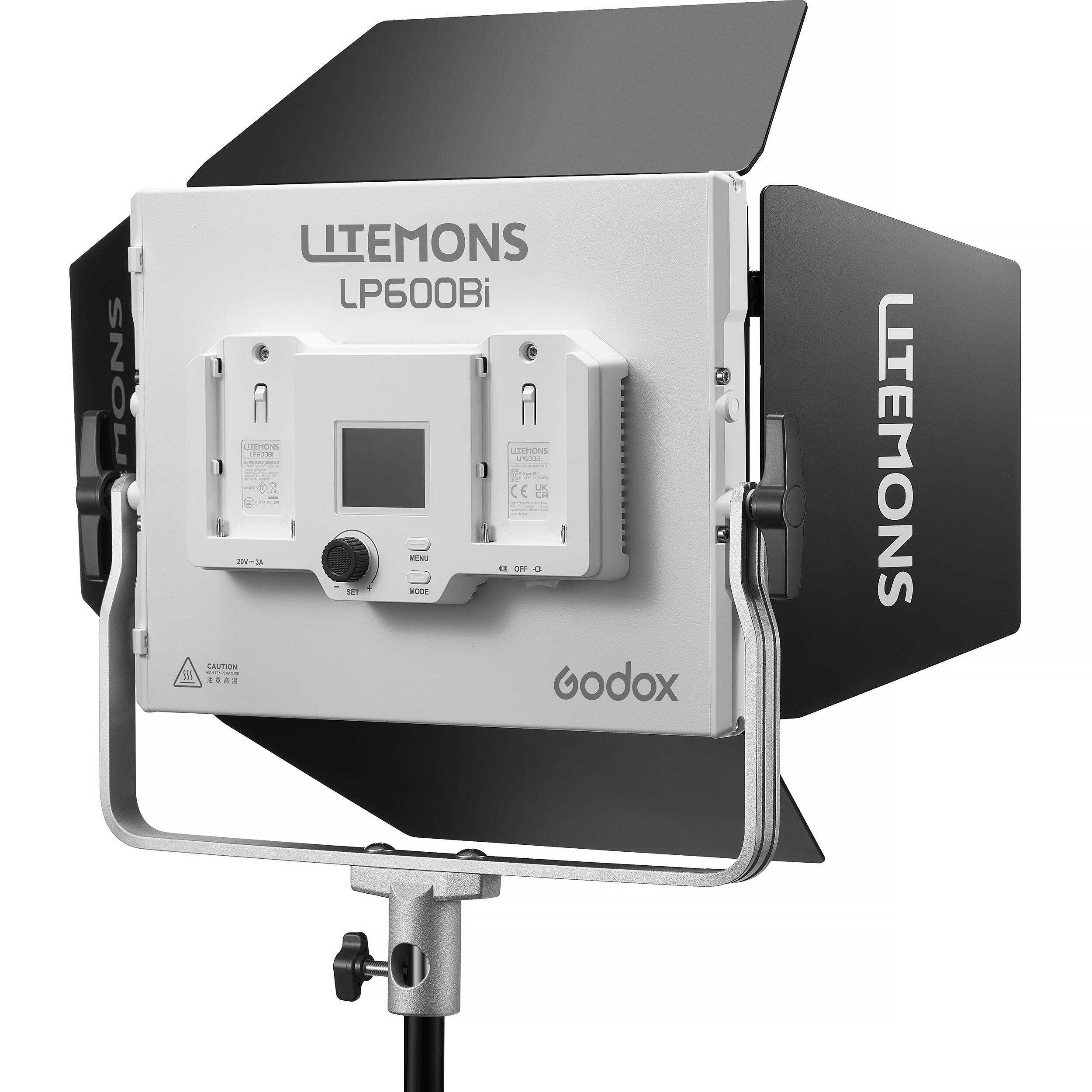 Godox LP600Bi bi-colour LED light panel with barndoors and stand