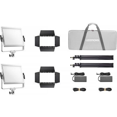 Godox LP600Bi bi-colour LED light panel with barndoors and stand