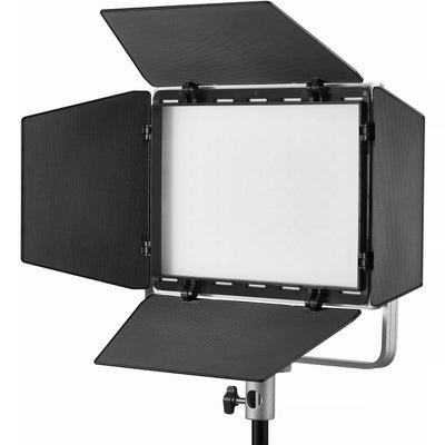 Godox LP600R RGB LED light panel with barndoors and stand