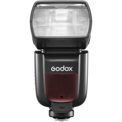Godox TT685C II Canon flash with tilt/rotate head, TCM manual mode, wireless master/slave, and USB-C for firmware updates.