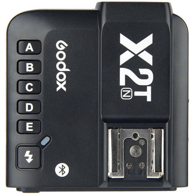 Godox X2T-N TTL Wireless Flash Trigger Transmitter for Nikon – 2.4GHz wireless system, 100m range, high-speed sync up to 1/8000s, Bluetooth control via GodoxPhoto app, 5 groups, 32 channels, backlit LCD, quick-lock hot shoe.