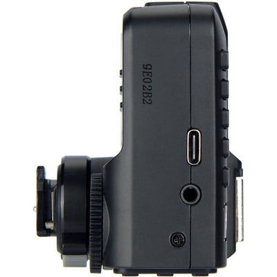 Godox X2T-S TTL Wireless Flash Trigger Transmitter for Sony – 2.4GHz wireless system with 100m range, high-speed sync up to 1/8000s, Bluetooth control via GodoxPhoto app, 5 groups, 32 channels, backlit LCD, quick-lock hot shoe.