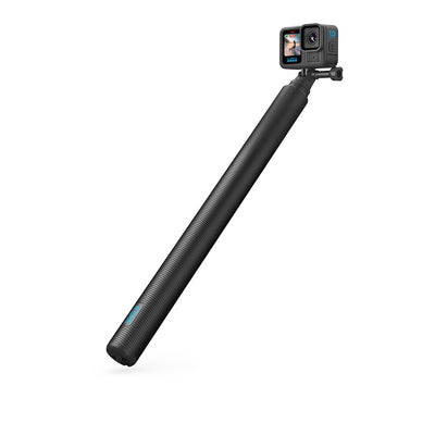 GoPro carbon fiber extension pole extending from 39cm to 2.7m, ultra-lightweight and durable, designed for wide-angle and selfie shots, with secure mounting for all GoPro cameras.