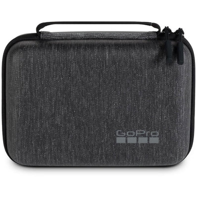 Black carrying case with GoPro logo on a white background