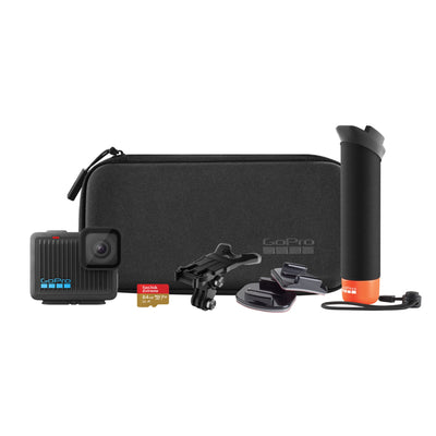 The GoPro HERO accessory bundle offers an ultra-light 4K action camera with slo-mo, video stabilisation, a waterproof build and voice control.