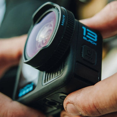 GoPro Macro Lens Mod for HERO13 Black – snap-on lens accessory designed for capturing detailed close-up shots with sharp focus and rich textures.