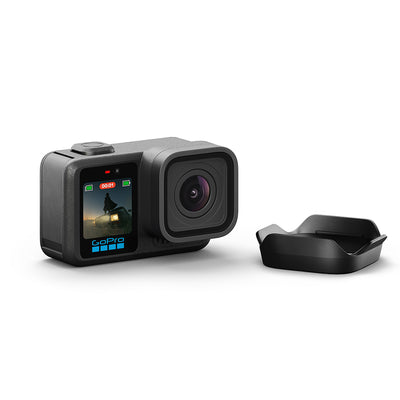 GoPro Mission 1 Series cinematic camera featuring a 1-inch sensor, rugged black housing, and a large rear OLED display.