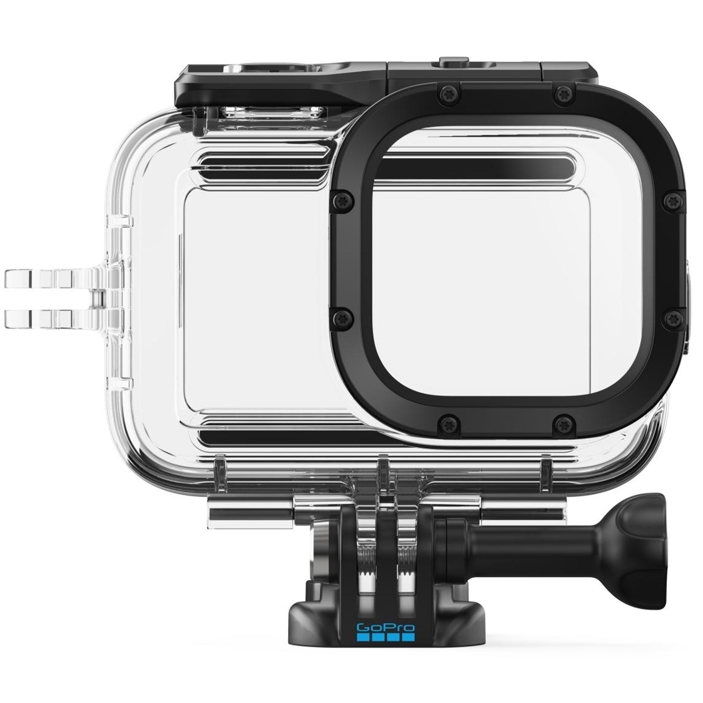 Mission 1 waterproof housing for action cameras featuring a 60m depth rating and a rugged protective shell.
