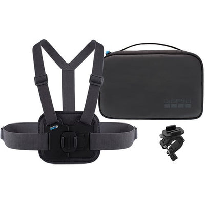 GoPro Sports Kit – includes Chesty, Pole Mount, and a compact case. Perfect for capturing hands-free, action-packed footage from every angle.