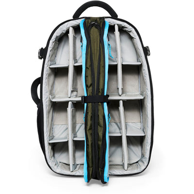 Forest Green Kiboko 30L+ camera backpack open view
