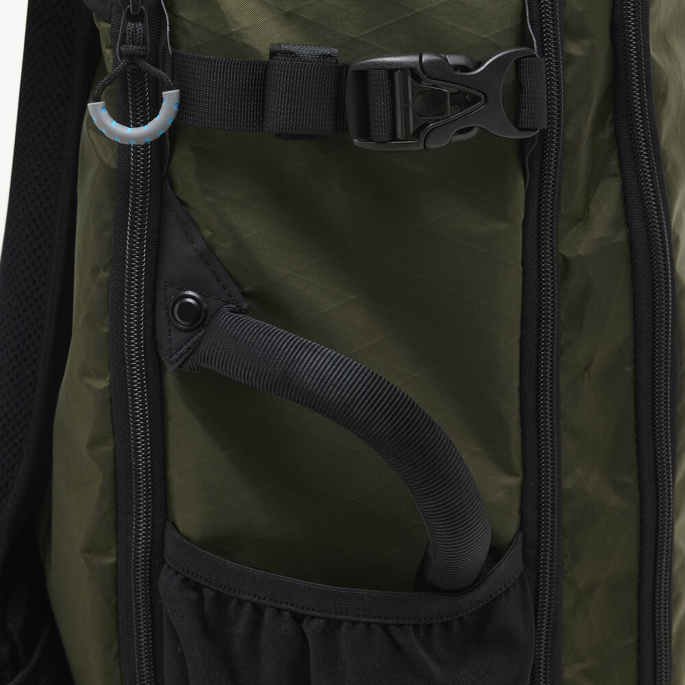 Forest Green Kiboko 30L+ camera backpack handle