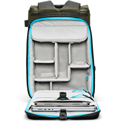 Forest Green Kiboko City Commuter 18L backpack open view