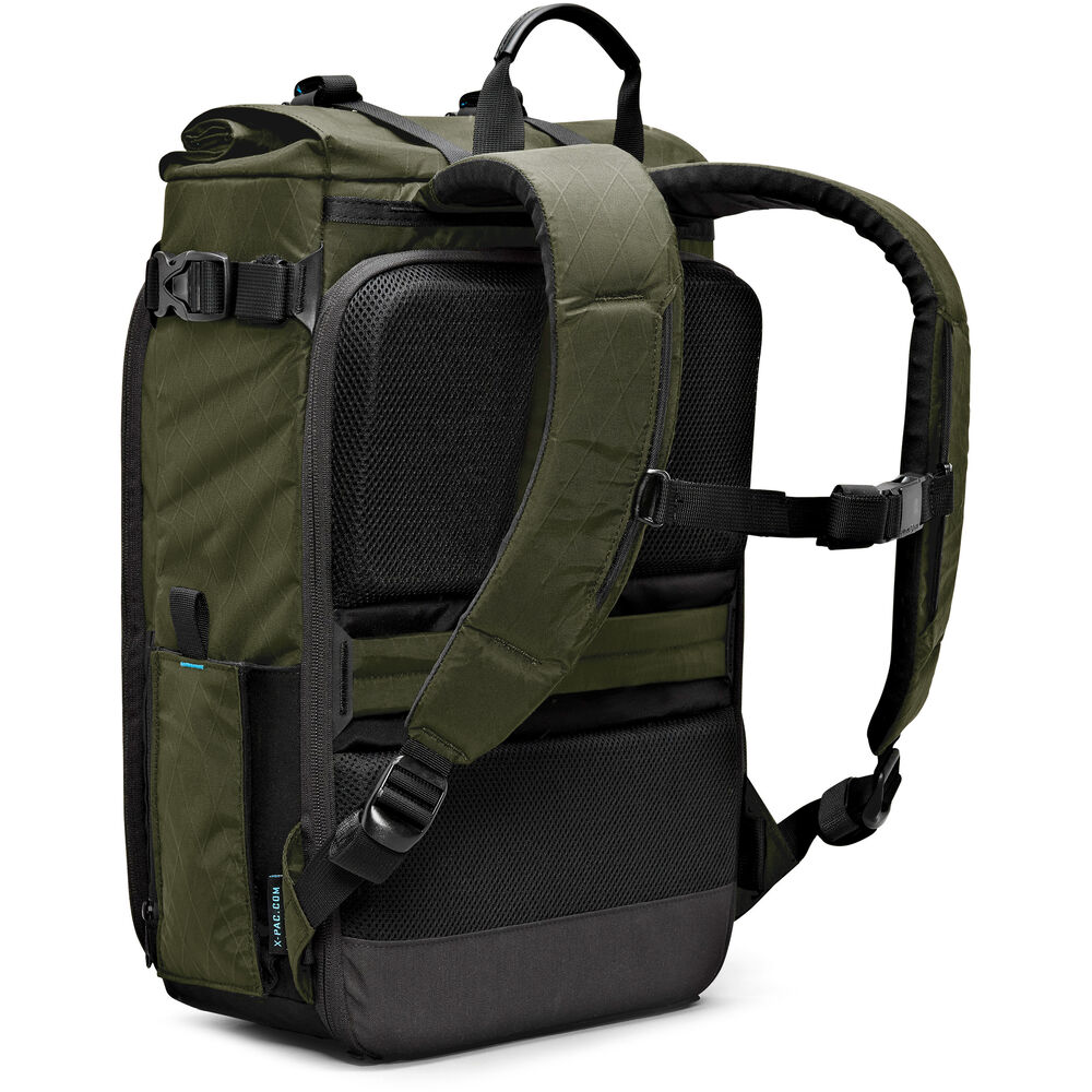 Forest Green Kiboko City Commuter 18L backpack angled back view