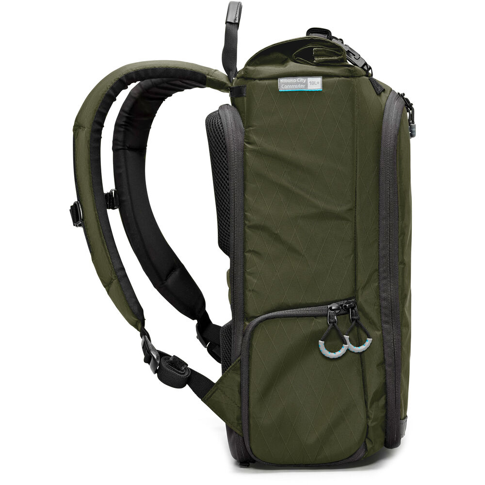 Forest Green Kiboko City Commuter 18L backpack side view