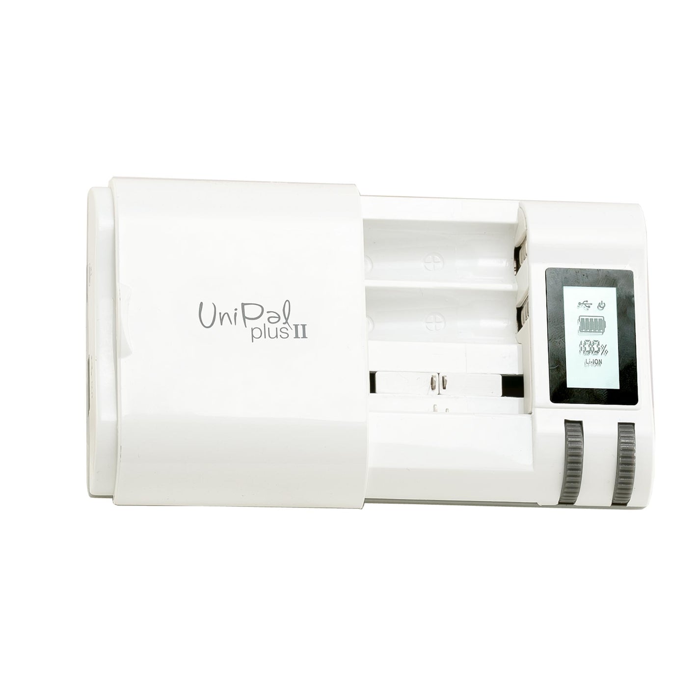Hahnel Unipal Plus II adjustable universal battery charger with USB-A output
