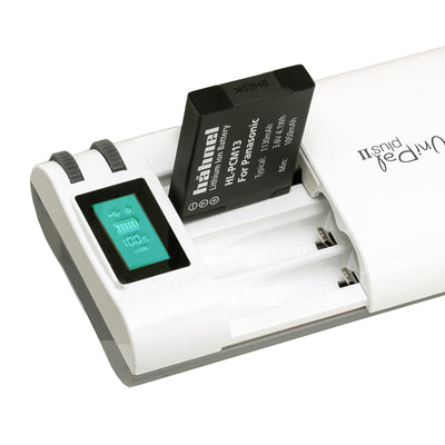 Hahnel Unipal Plus II adjustable universal battery charger with USB-A output

