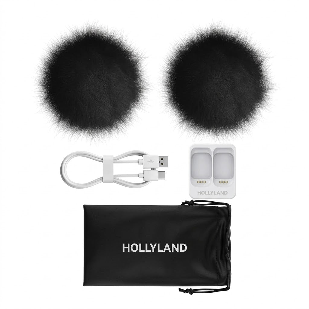 Compact wireless mic with 48 kHz audio and noise cancellation