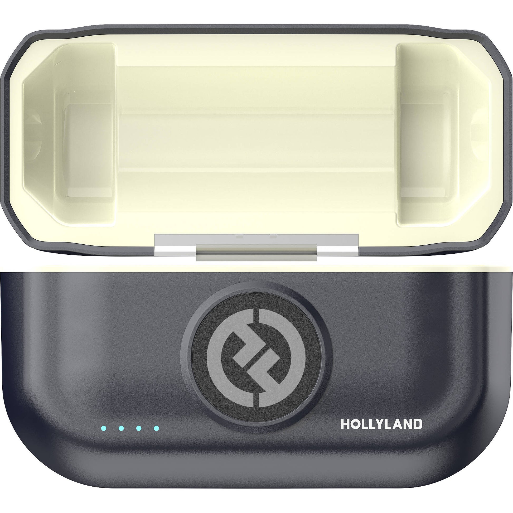 Hollyland Lark M2 Duo Wireless Mic USB-C with two omnidirectional transmitters, USB-C plug-in receiver, 2.4 GHz transmission and included charging case.
