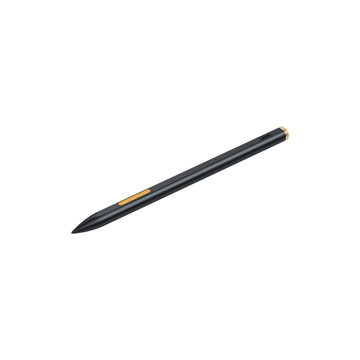 Huion Active Capacitive Stylus Pen for Chromebook in sleek black with tip and clip, designed for precise touch input on touchscreen devices.